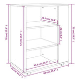 Rolling Cabinet Smoked Oak 60x35x75 cm Engineered Wood 815966
