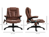 Massage Recliner Chair Heated Office Chair with Six Massage Points Microfiber Cloth 360&deg Swivel T3398P328197