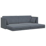 Floor Sofa Bed Dark Grey 213 x 70 x 77 cm Velvet 4106727