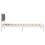 Bed Frame with Upholstered Headboard Light Grey 100 x 200 cm 878283