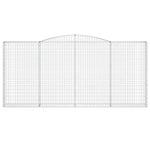 Arched Gabion Basket 400x30x180/200 cm Galvanised Iron 153529