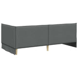 Corner Bed Frame with Headboard Dark Grey 90 x 200 cm Velvet 42016464