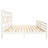 3101304 Bed Frame without Mattress White Solid Wood 200x200 cm
