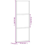 Sliding Door White 76x205 cm Tempered Glass and Aluminium 155204