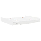 Storage Bed Frame White 200 x 200 cm Engineered Wood 3335261