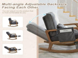 GOMYWAY Rocking Chair with Footrest, Corduroy Upholstered Glider Chair, Rocker Nursery Chair with W2678P479861