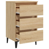 Bed Cabinet with Metal Legs Sonoma Oak 40x35x69 cm 805911