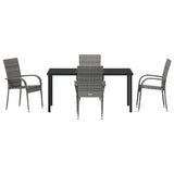 Garden Dining Set 5 pcs Grey Powder-Coated Steel 3379411