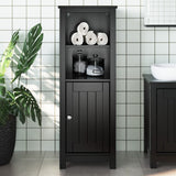Bathroom Cabinet BERG Black 40x34x110 cm Solid Wood Pine 358545