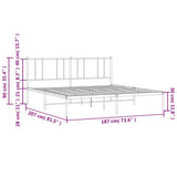 Metal Bed Frame without Mattress with Headboard Black 180x200cm 352484