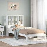 Bookcase Bed without Mattress White 90x200cm Solid Wood Pine 3322557