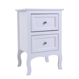 ZNTS Country Style Two-Tier Night Table Large Size White 32687265