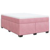 Box Spring Bed with Mattress Pink 140x200 cm Velvet 3285292