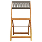 5 Piece Garden Dining Set Grey Polypropylene and Solid Wood 3281770