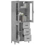 Highboard Concrete Grey 69.5x34x180 cm Engineered Wood 3198597