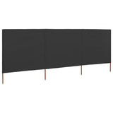 3-panel Wind Screen Fabric 400x120 cm Anthracite 44541