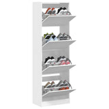 Shoe Cabinet with 4 Flip-Drawers White 60x34x187.5 cm 3214371