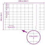 Field Fence Silver 25 x 1 m Galvanised steel 42005807