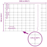 Field Fence Silver 25 x 1 m Galvanised steel 42005807