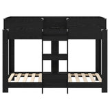 Bunk Bed for Kids Black Oak 80 x 160 cm Engineered Wood 3410548