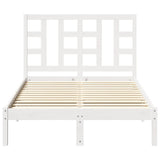 Bed Frame without Mattress White 120x200 cm Solid Wood 3105401