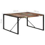 Dining Table 140x140x75 cm Solid Reclaimed Wood 321573