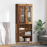 Highboard Old Wood 69.5 x 34 x 180 cm Engineered Wood and Glass 3415696