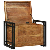 Storage Box Brown and Black 60 x 40 x 41 cm Solid Acacia Wood 4016753