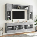 6 Piece TV Wall Cabinet Set with LED Lights Concrete Grey 3216800