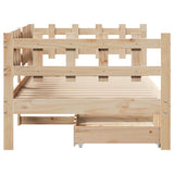 Daybed with Drawers without Mattress 90x190 cm Single Solid Wood 3302136