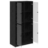 Highboard Black Oak 68 x 37 x 142 cm Engineered Wood 3402631
