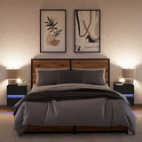 Wall-mounted Bedside Cabinets with LED Lights 2 pcs Black 3307964