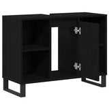 Bathroom Cabinet Black 80 x 33 x 60 cm Engineered Wood 873900