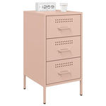 ZNTS Bedside Cabinets 2 pcs Pink 36x39x68 cm Steel 843081