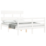 Bed Frame without Mattress White 120x200 cm Solid Wood 3195087