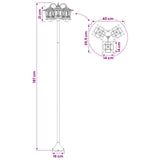 3-Head Lamp Post Black 16 x 16 x 187 cm Aluminum and ABS 42042695