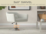 Modern Accent Chair with Swivel Base, Height Adjustable Arm Chair with Pillow for Living Room, T3398P328133