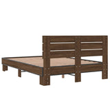 Bed Frame without Mattress Brown Oak 140x200 cm 3280151