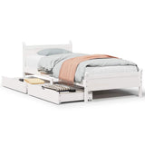 Bed Frame without Mattress White 75x190 cm Small Single Solid Wood Pine 3309795
