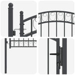 Fence Gate with Lock Grey 125 x 100 cm Powder-coated steel 42008973