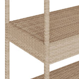 Bar Cart 3-Tier Beige Poly Rattan and Solid Wood Acacia 368725