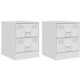 Bedside Cabinets 2 pcs White 34.5x39x44 cm Steel 841630