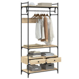 Wardrobe with Drawers Sonoma Oak 89x39x184.5 cm Engineered Wood 838954