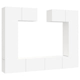 6 Piece TV Cabinet Set White Engineered Wood 3114462
