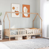Kids' House Bed Frame without Mattress 90x200 cm Pine 850701