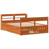 Bed Frame without Mattress Wax Brown 135x190 cm Solid Wood Pine 3307139