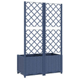Garden Planter with Trellis Blue Grey 80x40x136 cm PP 318251