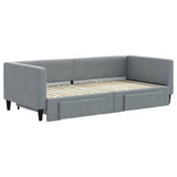 Daybed with Trundle&Drawers without Mattress Light Grey 90x190 cm Single 3196651