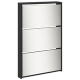 Shoe Cabinet with Mirror 5-Layer Black 63x17x169.5 cm 3228280
