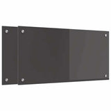 Kitchen Backsplash 2 pcs Dark Grey 80 x 40 cm Tempered Glass 3415461